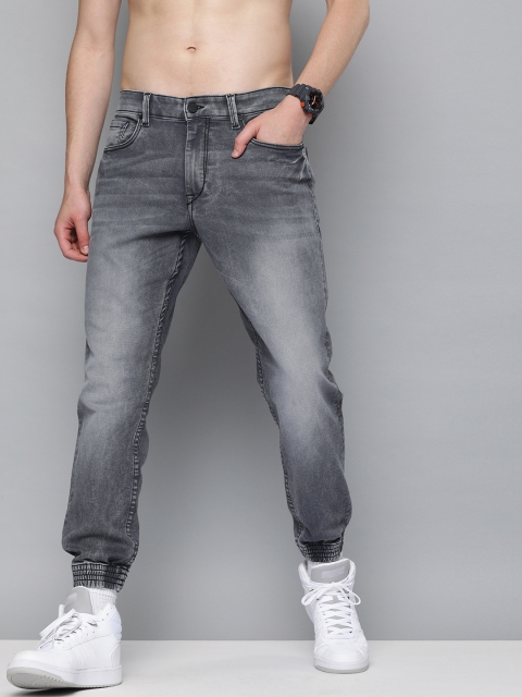 

HERE&NOW Men Grey Jogger Fit Mid-Rise Clean Look Stretchable Jeans