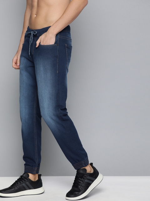 

HERE&NOW Men Blue Jogger Fit Mid-Rise Clean Look Stretchable Jeans