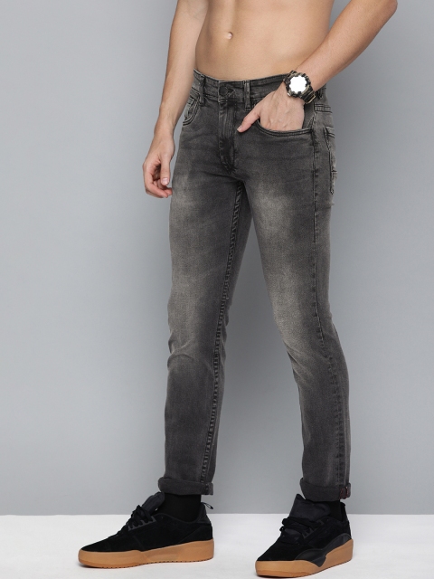 

HERE&NOW Men Black Skinny Fit Low-Rise Clean Look Stretchable Jeans