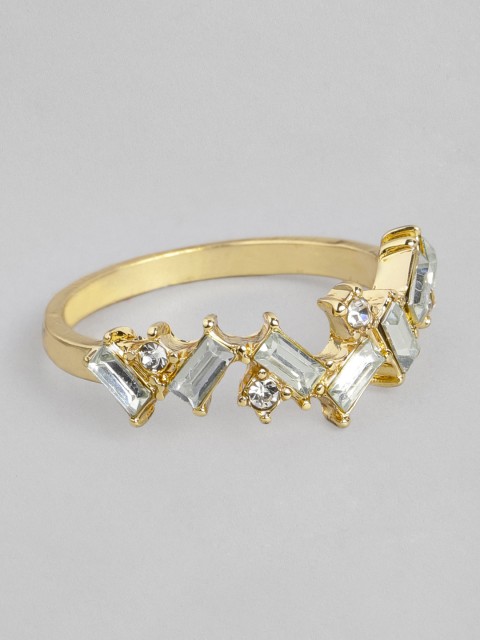 

Accessorize Women Gold-Toned Stone Studded Irregular Sparkle Finger Ring