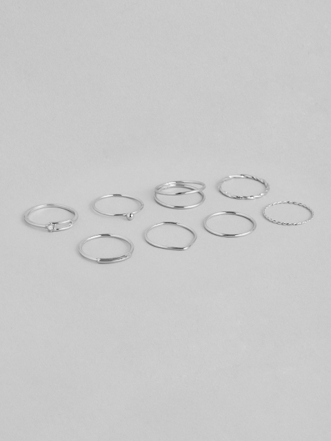 

Accessorize Women Set of 8 Silver-Toned Stacking Finger Rings