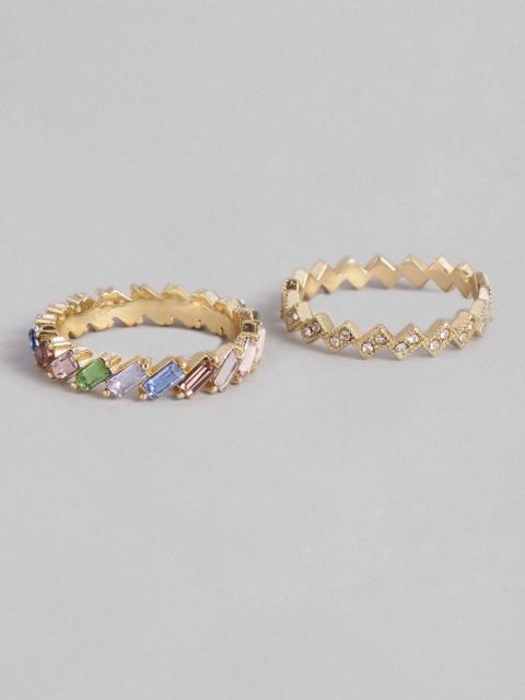 

Accessorize Women Gold-Toned Set Of 2 Stone Studded Finger Rings