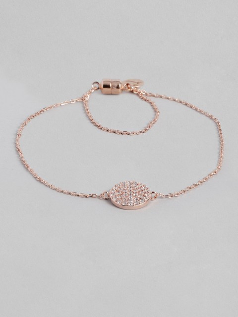 

Accessorize Rose Gold-Plated Cubic Zirconia Studded Charm Bracelet