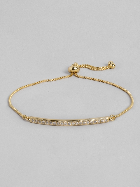 

Accessorize Gold-Plated Cubic Zirconia Studded Sparkle Bar Friendship Charm Bracelet