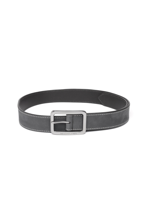 

Woodland Men Charcoal Grey Solid Leather Belt