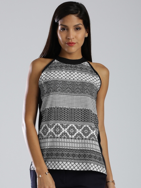 

IMARA Fusion by White & Black Printed Polyester Top