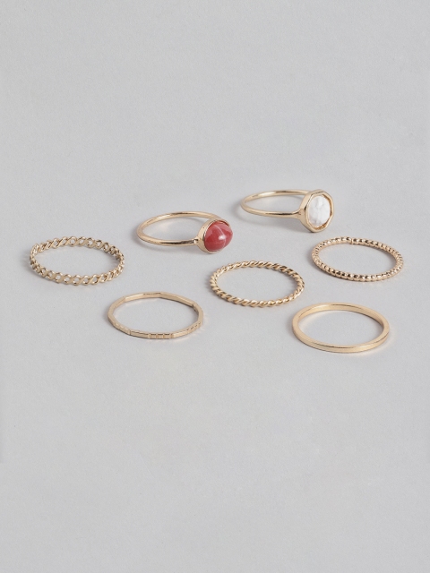

Accessorize Women Set of 7 Gold-Toned Finger Ring