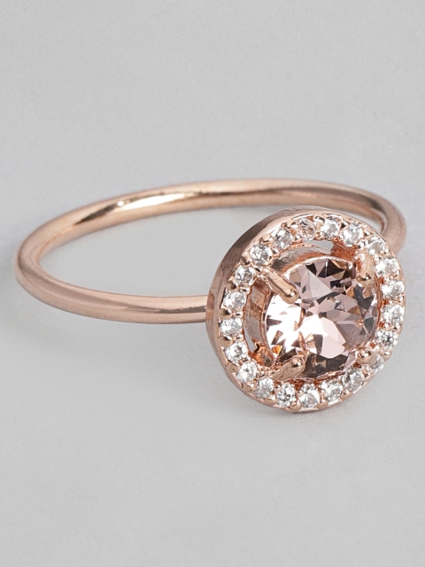 

Accessorize Women Rose Gold Plated Swarovski Spark Studded Finger Ring