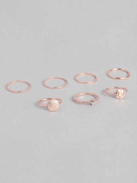 

Accessorize Set of 7 Rose Gold-Toned Finger Rings