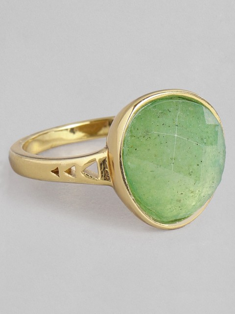 

Accessorize Women Gold-Plated Aventurine Studded Finger Ring