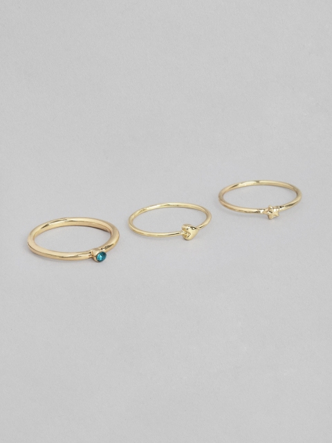 

Accessorize Women Set of 3 Gold-Toned Star And Heart Finger Rings