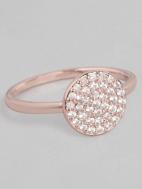 

Accessorize Women Rose Gold-Plated CZ Studded Finger Ring