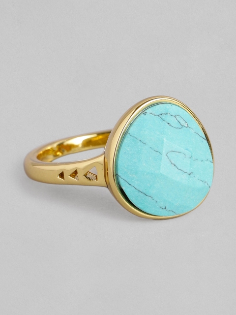 

Accessorize Women Gold-Plated Turquoise Studded Finger Ring