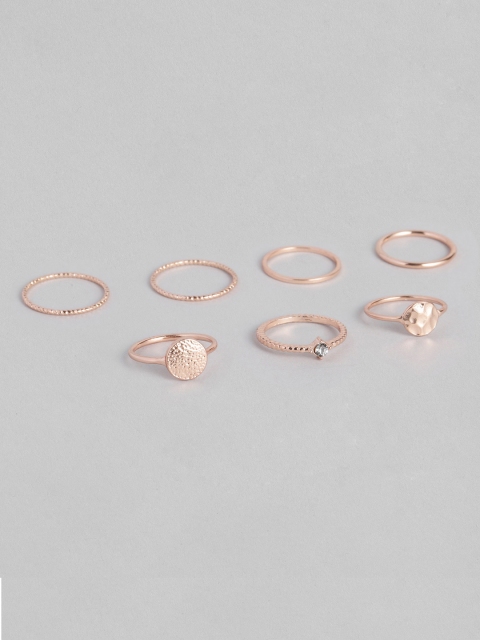 

Accessorize Set of 7 Rose Gold-Toned Finger Rings