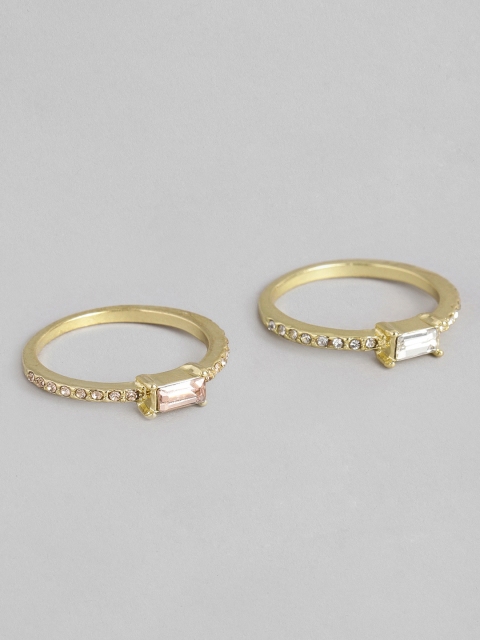 

Accessorize Women Gold-Toned Set Of 2 Stone Studded Finger Rings