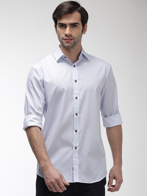 

Marks & Spencer Men White & Blue Regular Fit Printed Casual Shirt