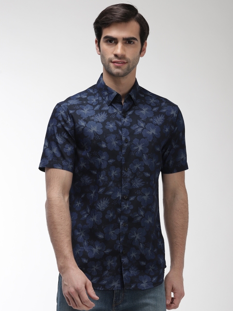 

Marks & Spencer Men Black & Navy Blue Regular Fit Printed Casual Shirt