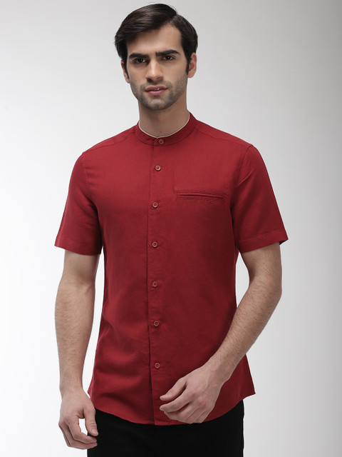 

Marks & Spencer Men Red Slim Fit Solid Casual Shirt