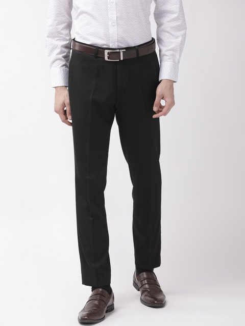 

Marks & Spencer Men Black Slim Fit Solid Formal Trousers