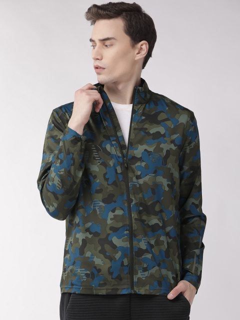 

Marks & Spencer Men Green & Blue Camouflage Printed Sporty Jacket