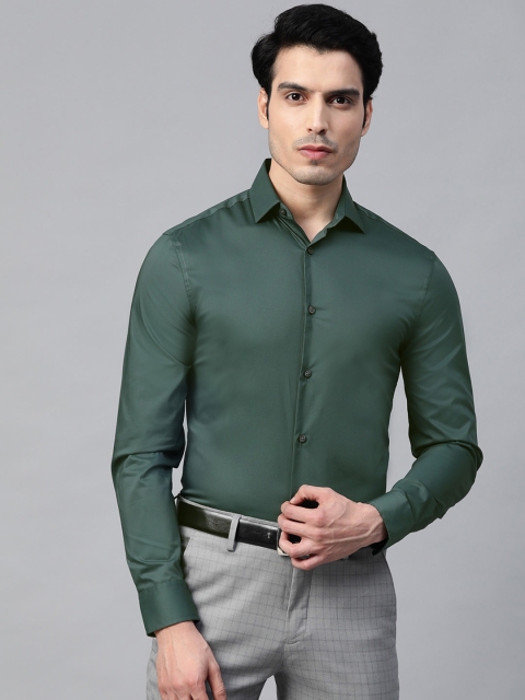 

Marks & Spencer Men Green Skinny Fit Solid Formal Shirt
