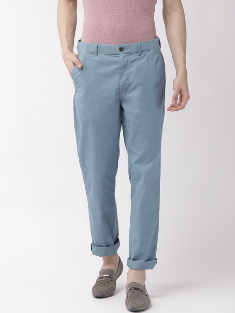 

Marks & Spencer Men Blue Regular Fit Solid Trousers