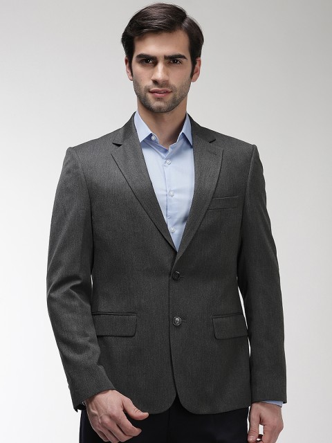 

Marks & Spencer Men Charcoal Grey Solid Slim Fit Formal Blazer