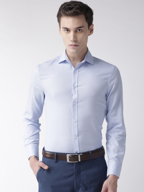 

Marks & Spencer Men Blue Skinny Fit Textured Casual Shirt