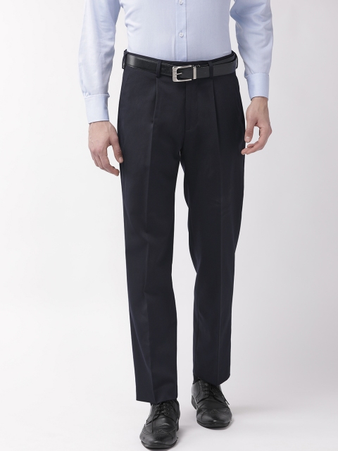 

Marks & Spencer Men Navy Blue Regular Fit Solid Formal Trousers