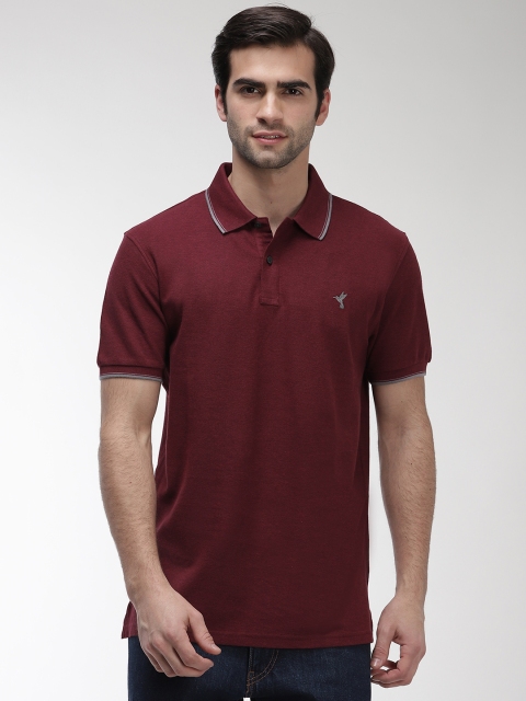 

Marks & Spencer Men Burgundy Solid Polo Collar T-shirt