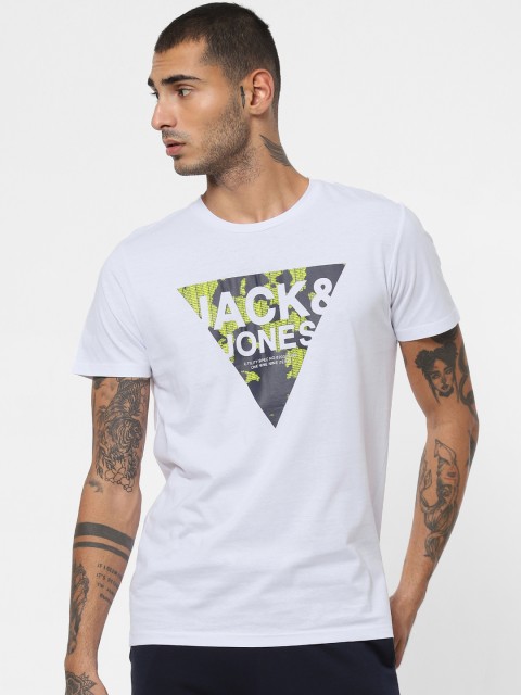 

Jack & Jones Core Men White Printed Slim Fit Round Neck T-shirt