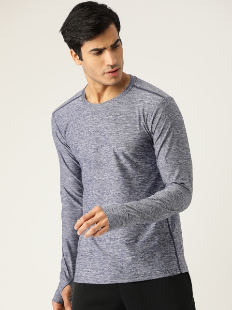 

Chkokko Men Blue Solid Round Neck Sports T-shirt