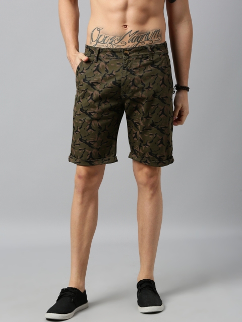 

Roadster Men Brown Printed Regular Fit Regular Shorts