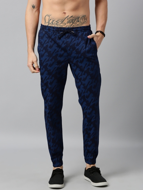 

Roadster Men Navy Blue Regular Fit Camouflage Printed Joggers