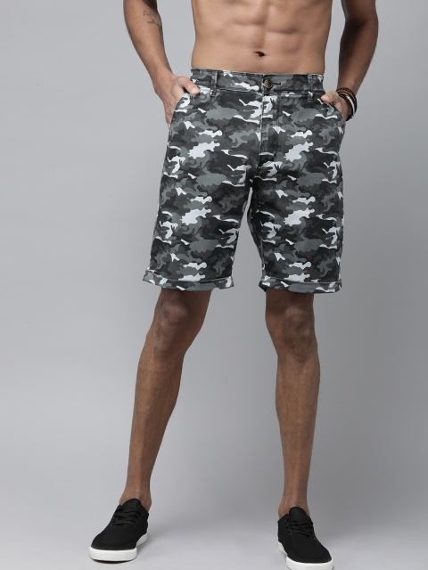 

Roadster Men Grey Printed Regular Fit Regular Shorts