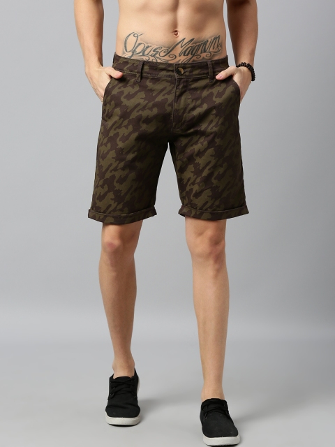 

Roadster Men Brown Printed Regular Fit Regular Shorts
