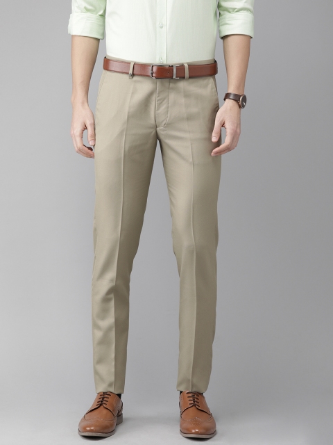 

Turtle Men Beige Ultra Slim Fit Solid Regular Trousers