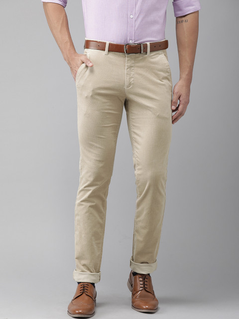 

Turtle Men Beige SLIDER Tapered Fit Solid Regular Trousers