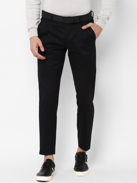 

Allen Solly Men Black Slim Fit Solid Knitted Regular Trousers