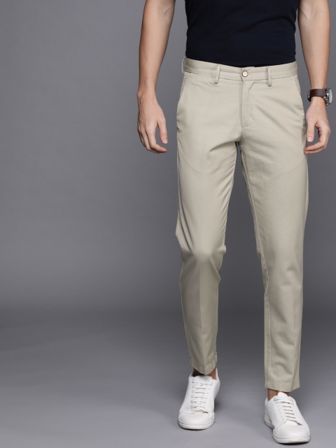 

Allen Solly Men Beige Cropped Fit Solid Chinos