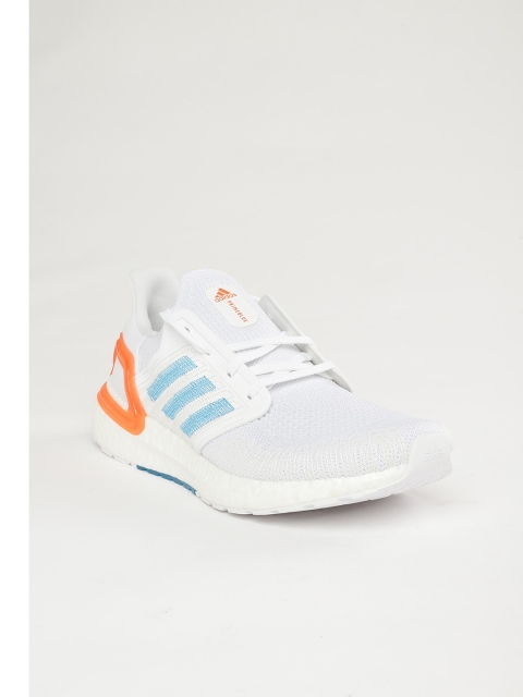 

ADIDAS Men White & Blue Ultraboost 20 Primeblue Woven Design Running Shoes