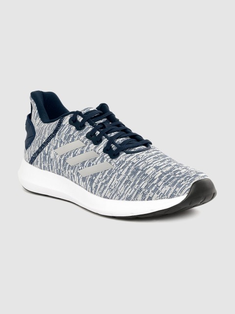 

ADIDAS Men Off-White & Navy Blue Zeta 2.0 Woven Design Running Shoes