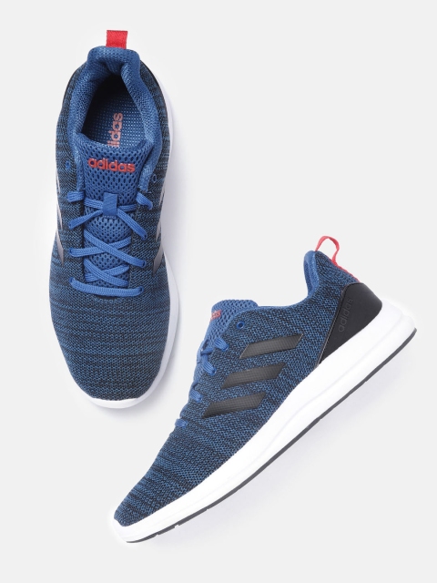 

ADIDAS Men Navy Blue & Black Pull On Woven Design Running Shoes