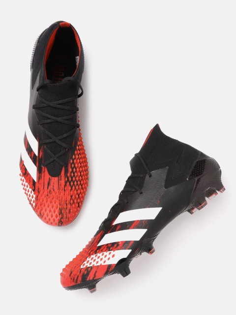 

ADIDAS Men Red & Black Textured Predator Mutator 20.1 Firm Ground Mid-Top Soccer Shoes