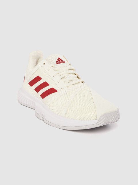 

ADIDAS Women Off-White Woven Design Court Jam Bounce Tennis Shoes