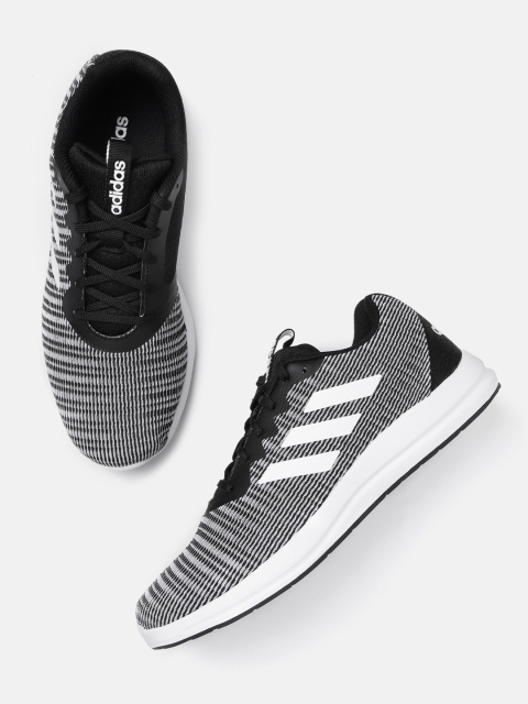 

ADIDAS Men Black & White Remit Striped Running Shoes