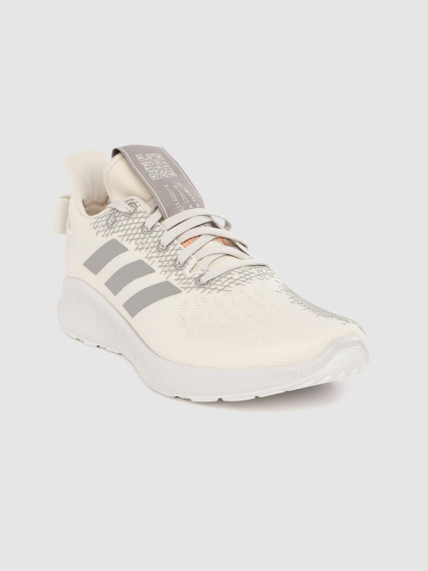 

ADIDAS Women Off-White & Grey Woven Design Sensebounce+ Street Running Shoes