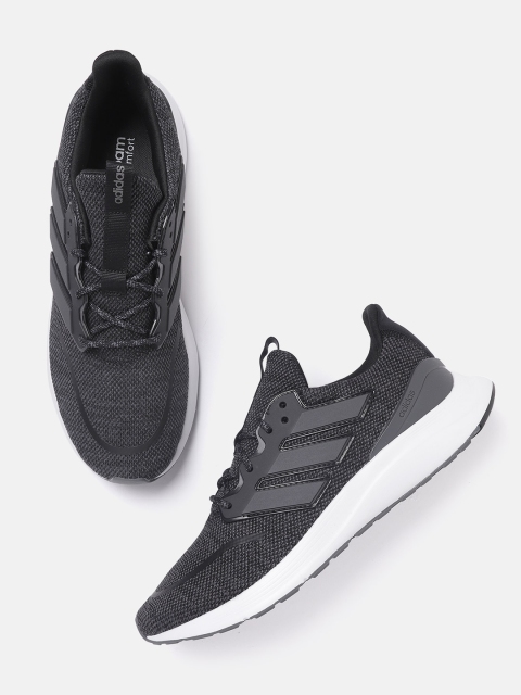 

ADIDAS Men Charcoal Grey & Black EnergyFalcon Woven Design Running Shoes