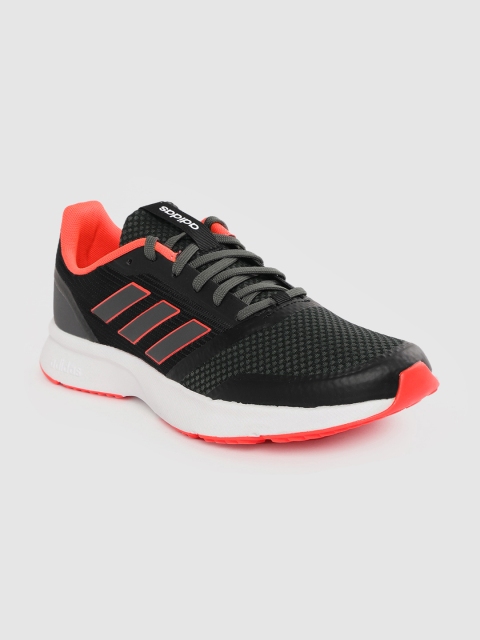 

ADIDAS Men Black & Charcoal Grey Woven Design Nova Flow Running Shoes
