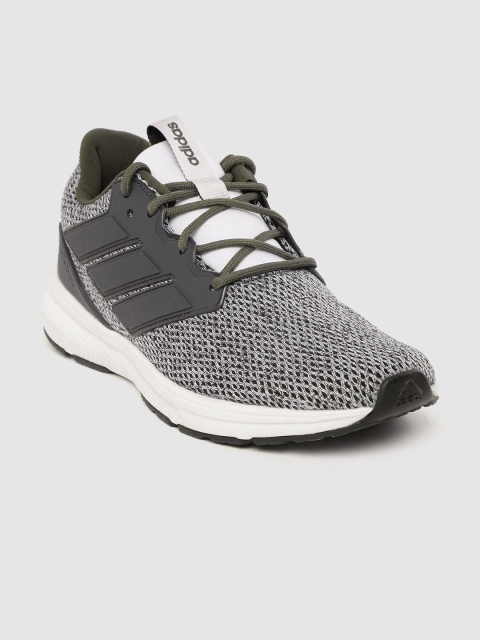 

ADIDAS Men Charcoal Grey & White Woven Design Fassona 1.0 Running Shoes